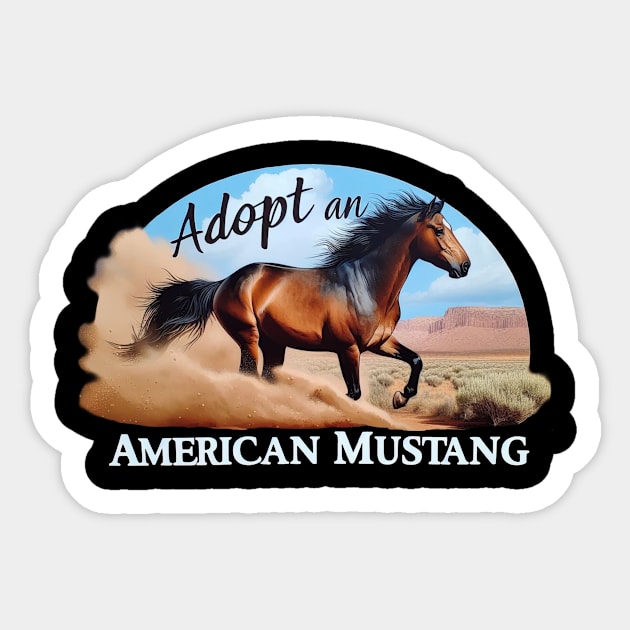 Adopt an American Mustang Sticker by ErikaKirkyDesigns